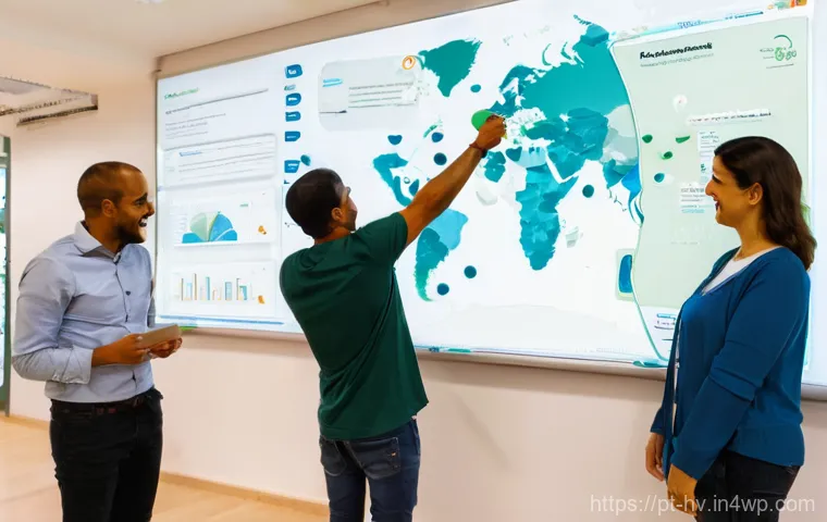 소셜 임팩트 지표 개선을 위한 베스트 프랙티스 - **Prompt: Data-Driven Impact in a Portuguese Community Center**
A vibrant, medium-wide shot insi...